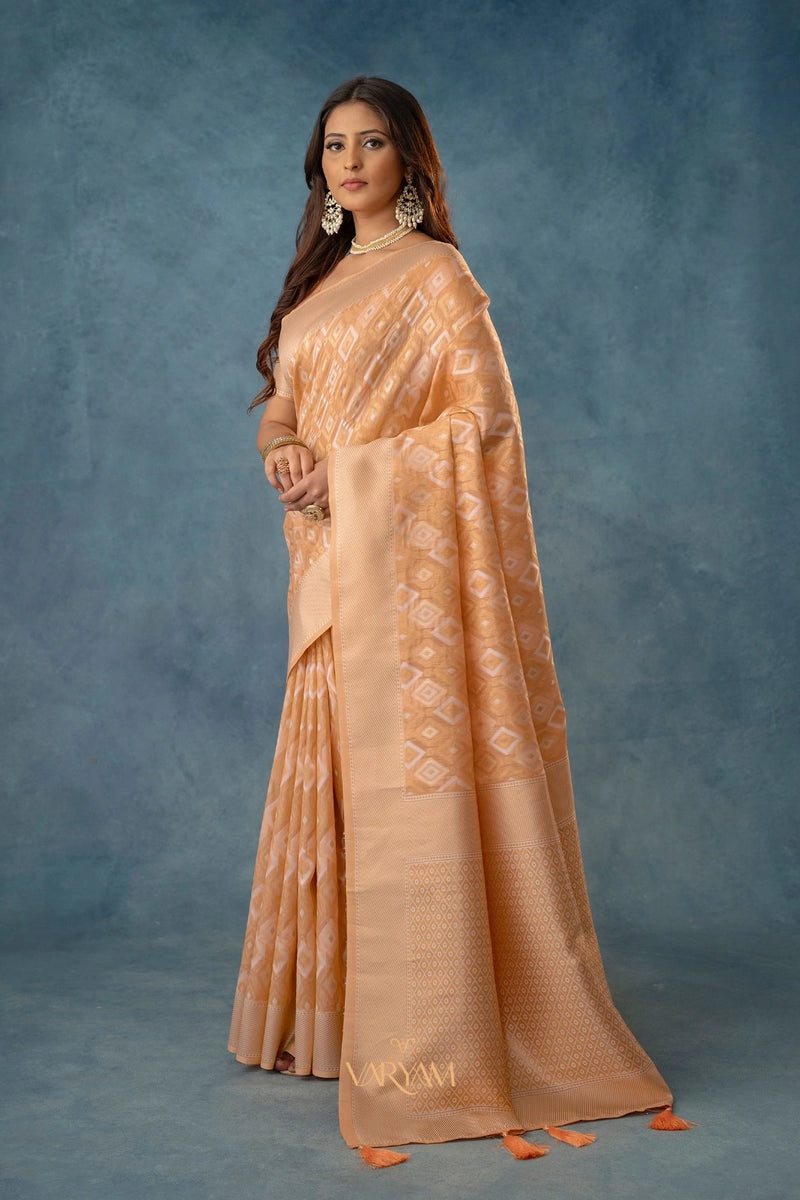 Shahi Cotton Peach Saree