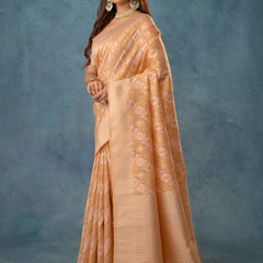 Shahi Cotton Peach Saree