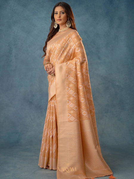 Shahi Cotton Peach Saree