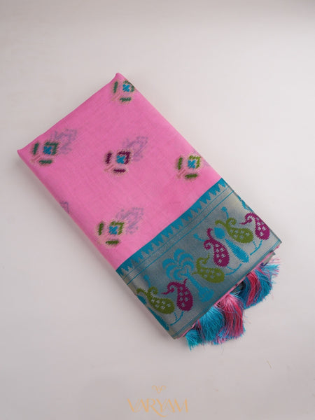 Kalista Linen Pink Saree