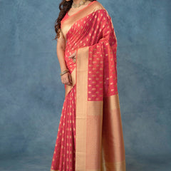 Fiona Silk Coral Red Saree