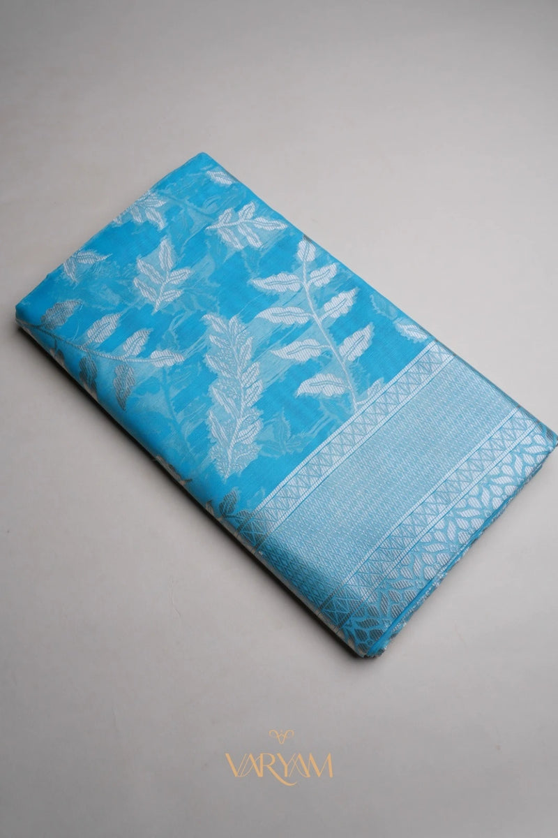 Mango Cotton Blue Saree