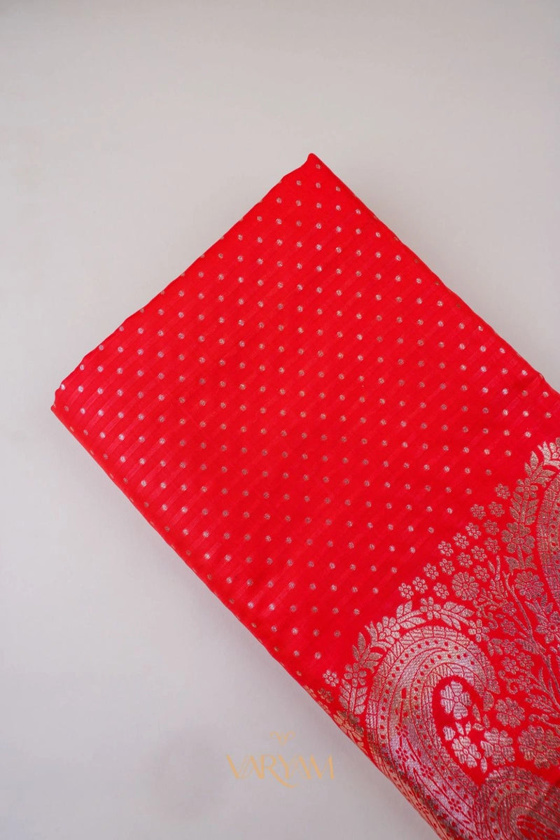 Zari Banarsi Silk Red Saree