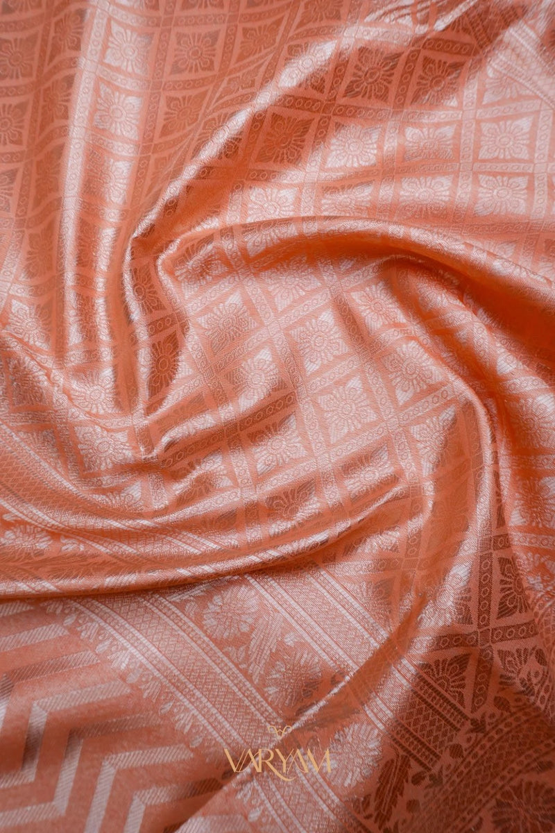Leeche Cotton Orange Saree