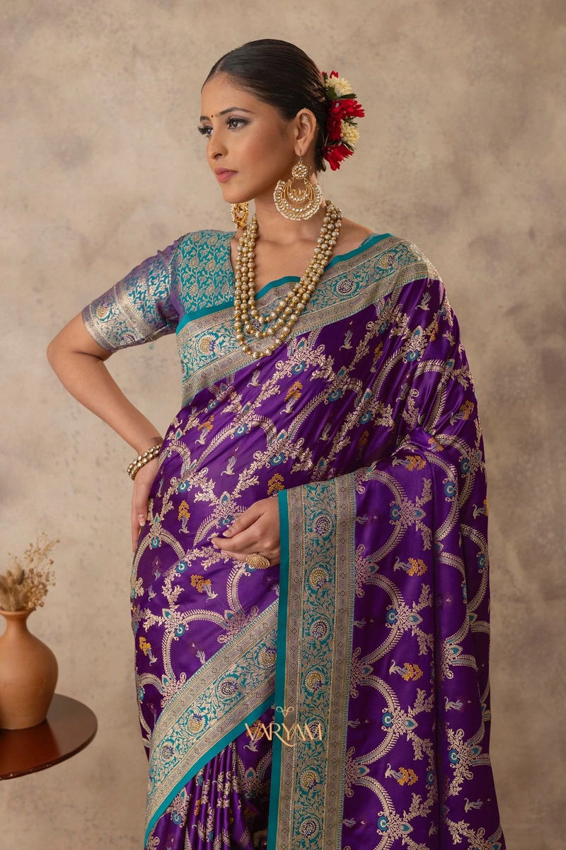 Gadwal Silk Purple Saree