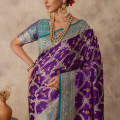 Gadwal Silk Purple Saree