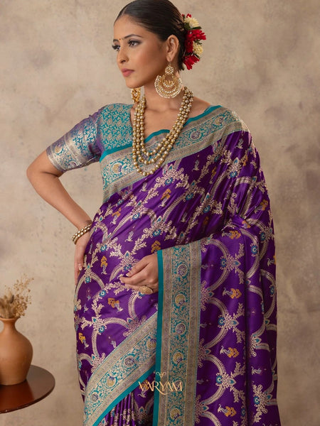 Gadwal Silk Purple Saree