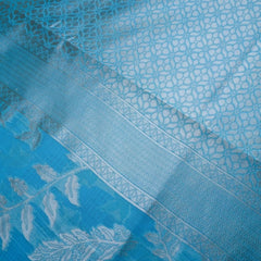 Mango Cotton Blue Saree