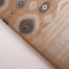 Ikkat Cotton Beige Brown Saree