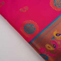 Satrangi Banarsi Pink Soft Silk Zari Saree