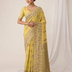 Sindoor Cotton Yellow Saree
