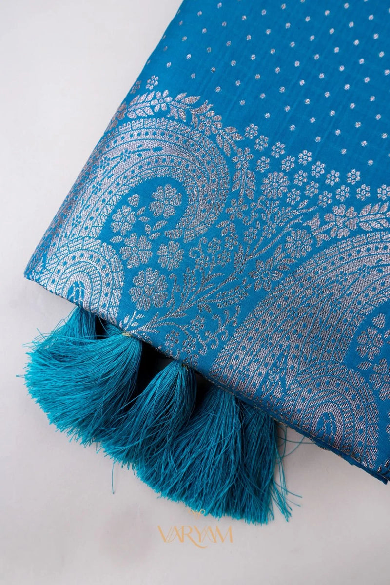 Zari Banarsi Silk Blue Saree
