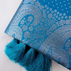 Zari Banarsi Silk Blue Saree