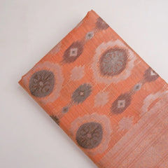 Ikkat Cotton Orange Saree