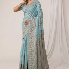 Sindoor Cotton Blue Saree
