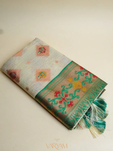 Kalista Linen Ice Green Saree