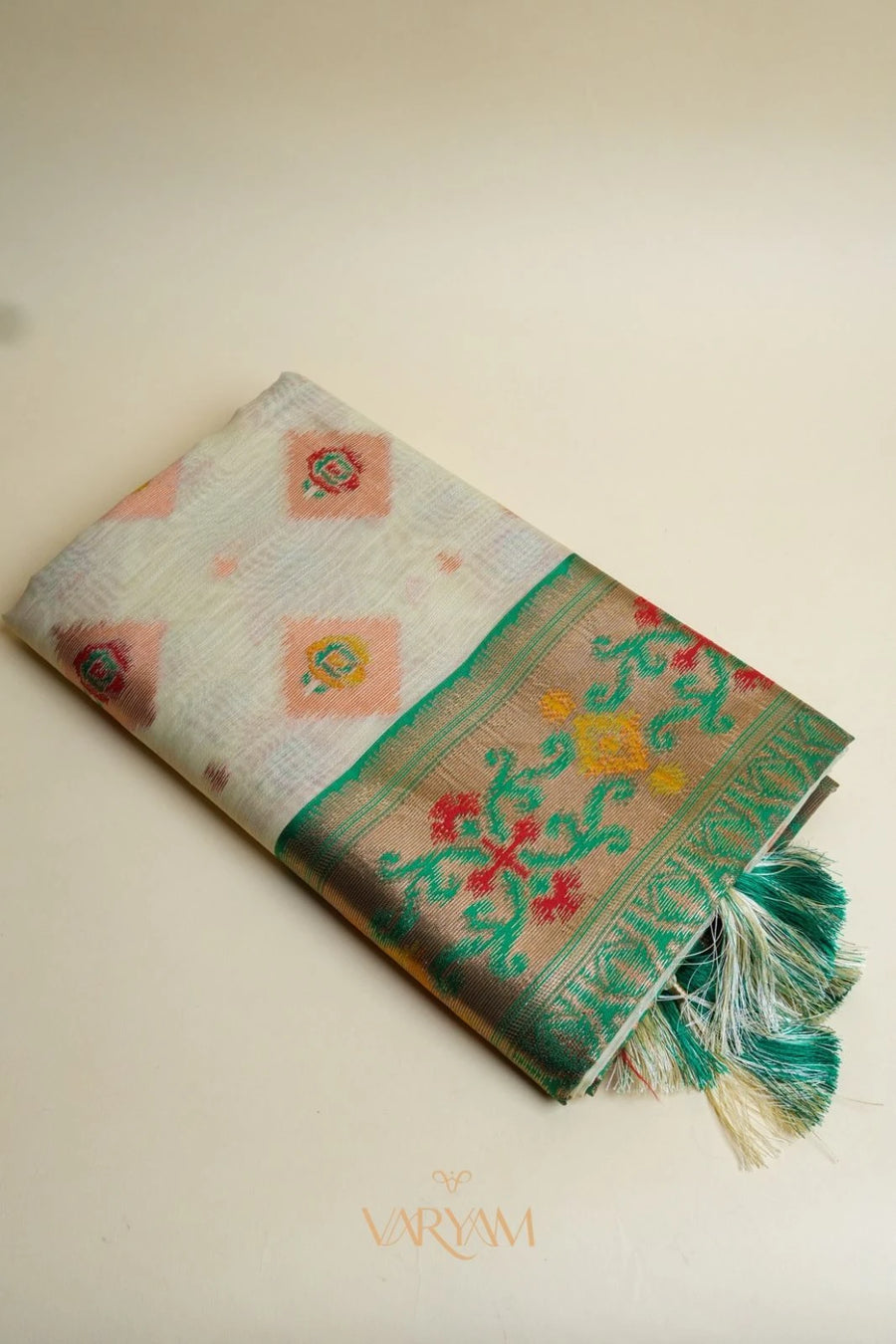 Kalista Linen Ice Green Saree