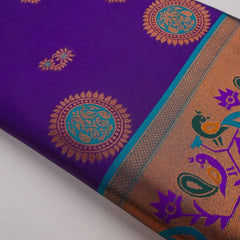 Satrangi Banarsi Purple Soft Silk Zari Saree