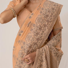 Sindoor Cotton Orange Saree