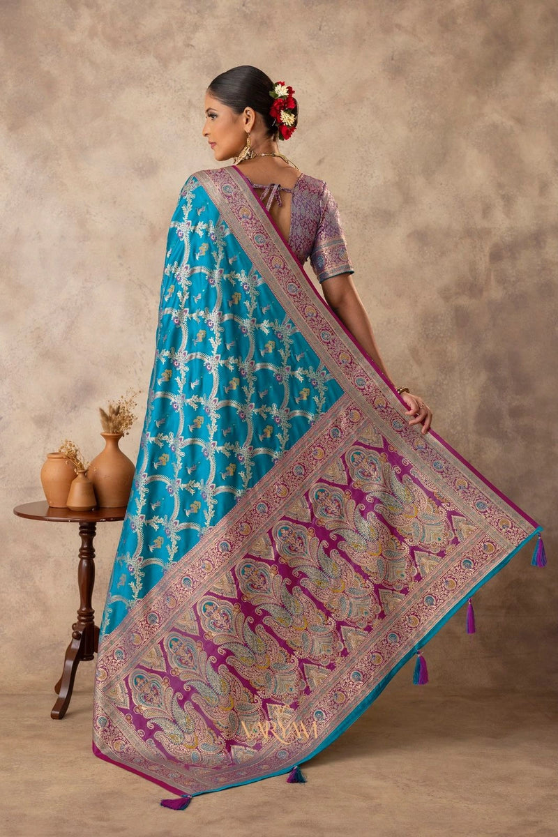 Gadwal Silk Blue Saree