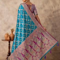 Gadwal Silk Blue Saree