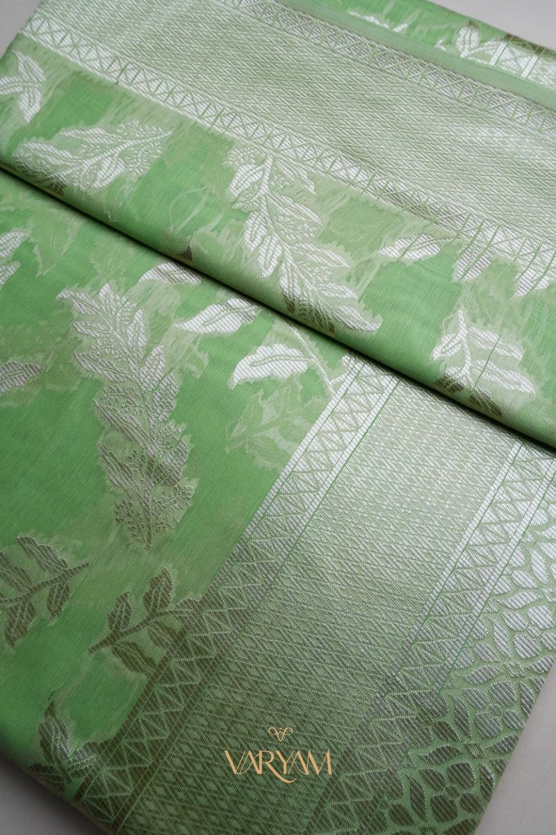 Mango Cotton Green Saree