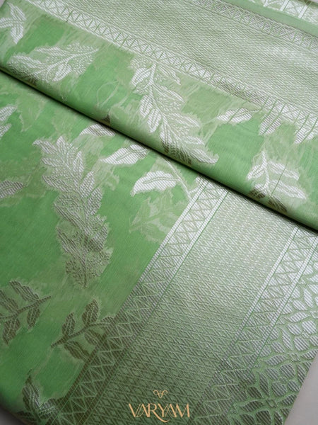 Mango Cotton Green Saree