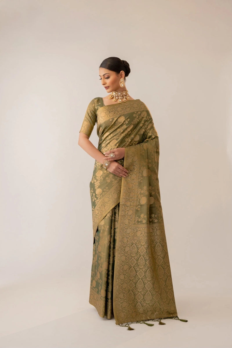 Ivona Silk Green Saree