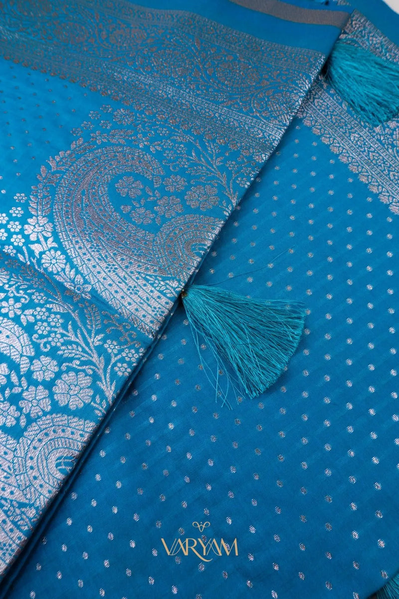 Zari Banarsi Silk Blue Saree