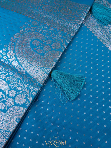 Zari Banarsi Silk Blue Saree