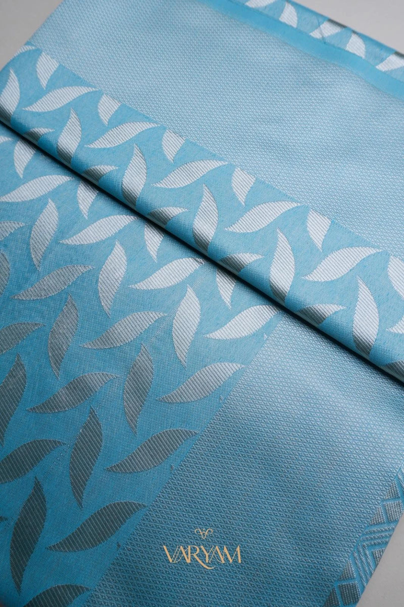 Sanna Cotton Blue Saree