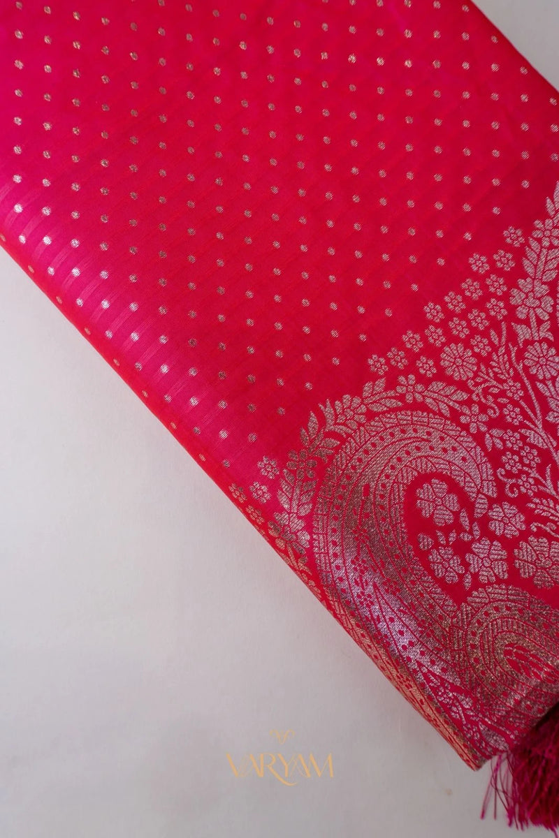 Zari Banarsi Silk Pink Saree