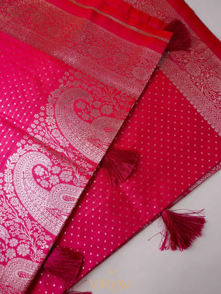 Zari Banarsi Silk Pink Saree