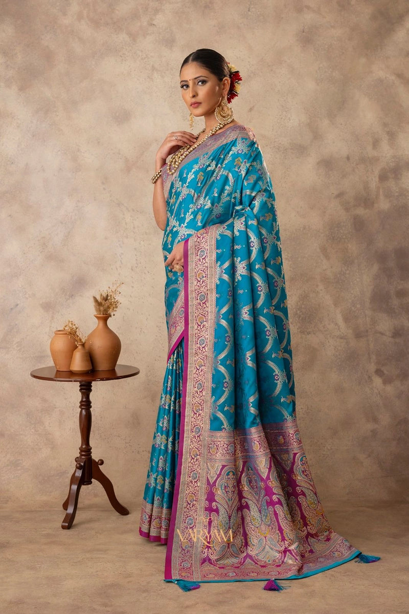 Gadwal Silk Blue Saree