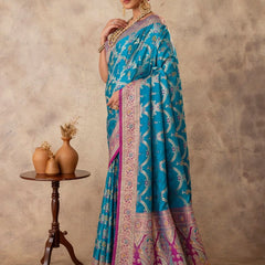 Gadwal Silk Blue Saree