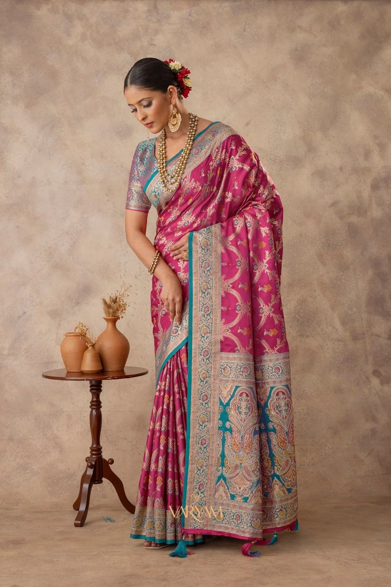 Gadwal Silk Pink Saree