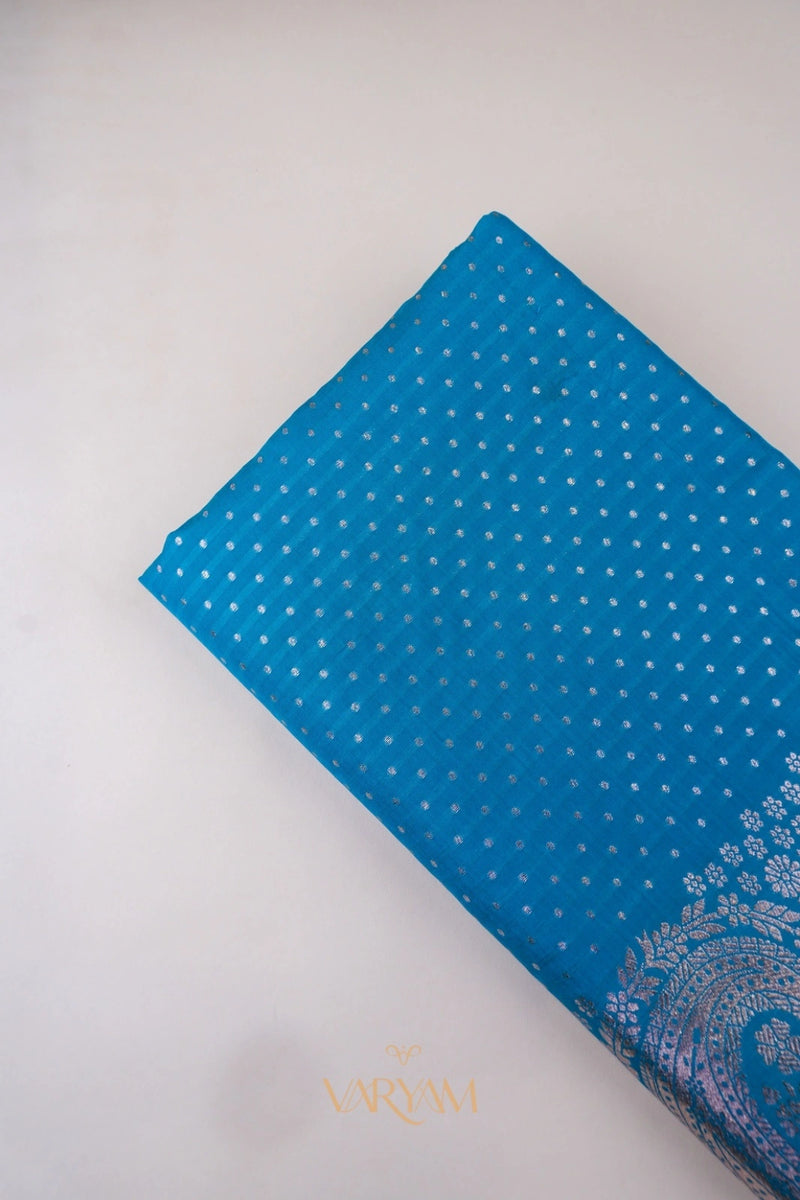 Zari Banarsi Silk Blue Saree