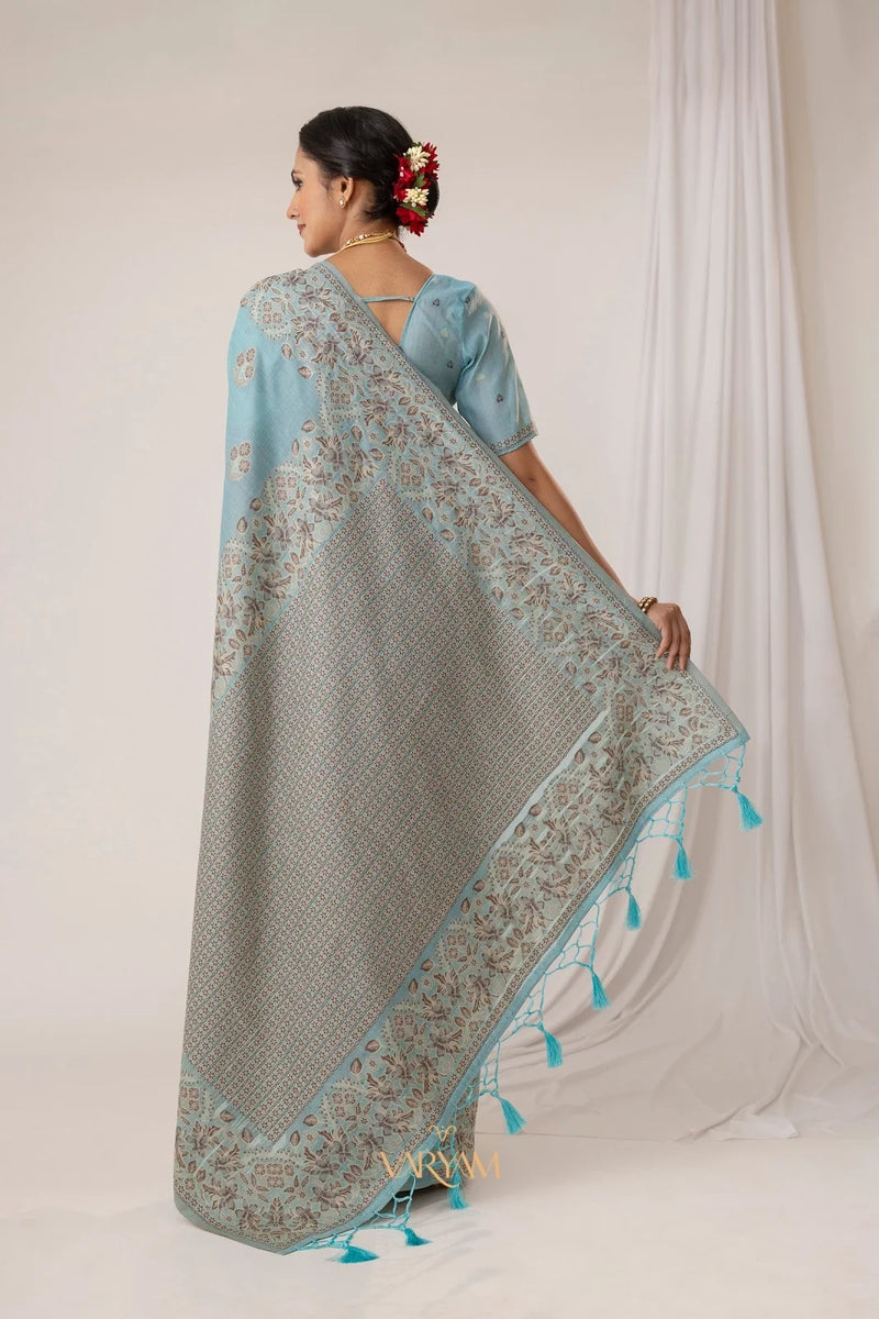 Sindoor Cotton Blue Saree
