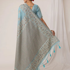 Sindoor Cotton Blue Saree