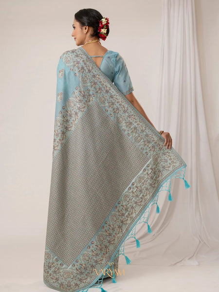 Sindoor Cotton Blue Saree