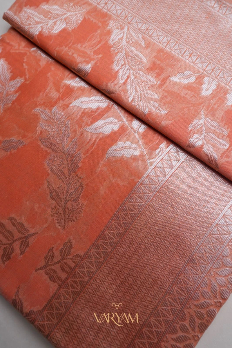 Mango Cotton Orange Saree