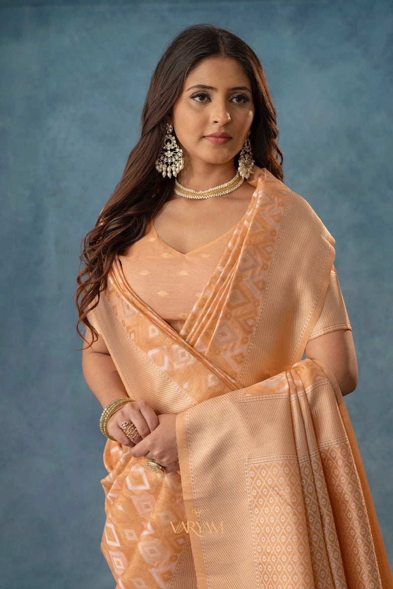 Shahi Cotton Peach Saree