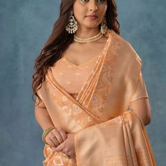 Shahi Cotton Peach Saree
