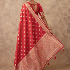 Zari Banarsi Silk Red Saree
