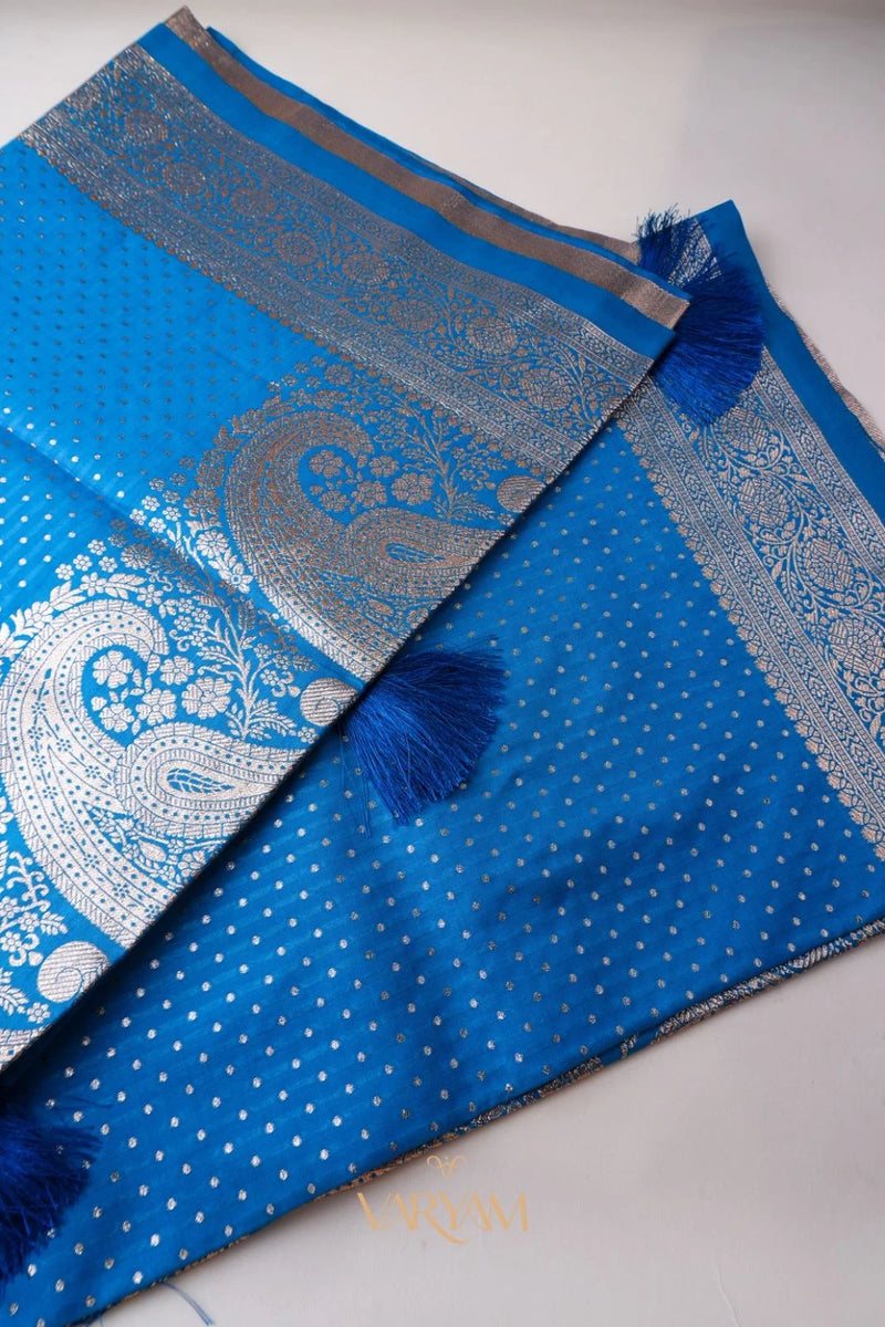 Zari Banarsi Silk Dark Blue Saree