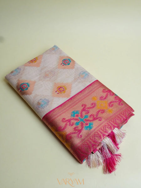 Kalista Linen Ice Pink Saree