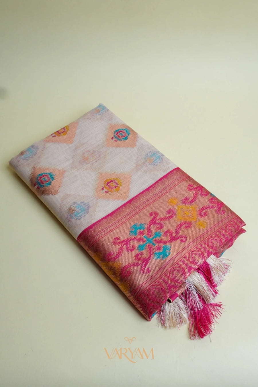 Kalista Linen Ice Pink Saree