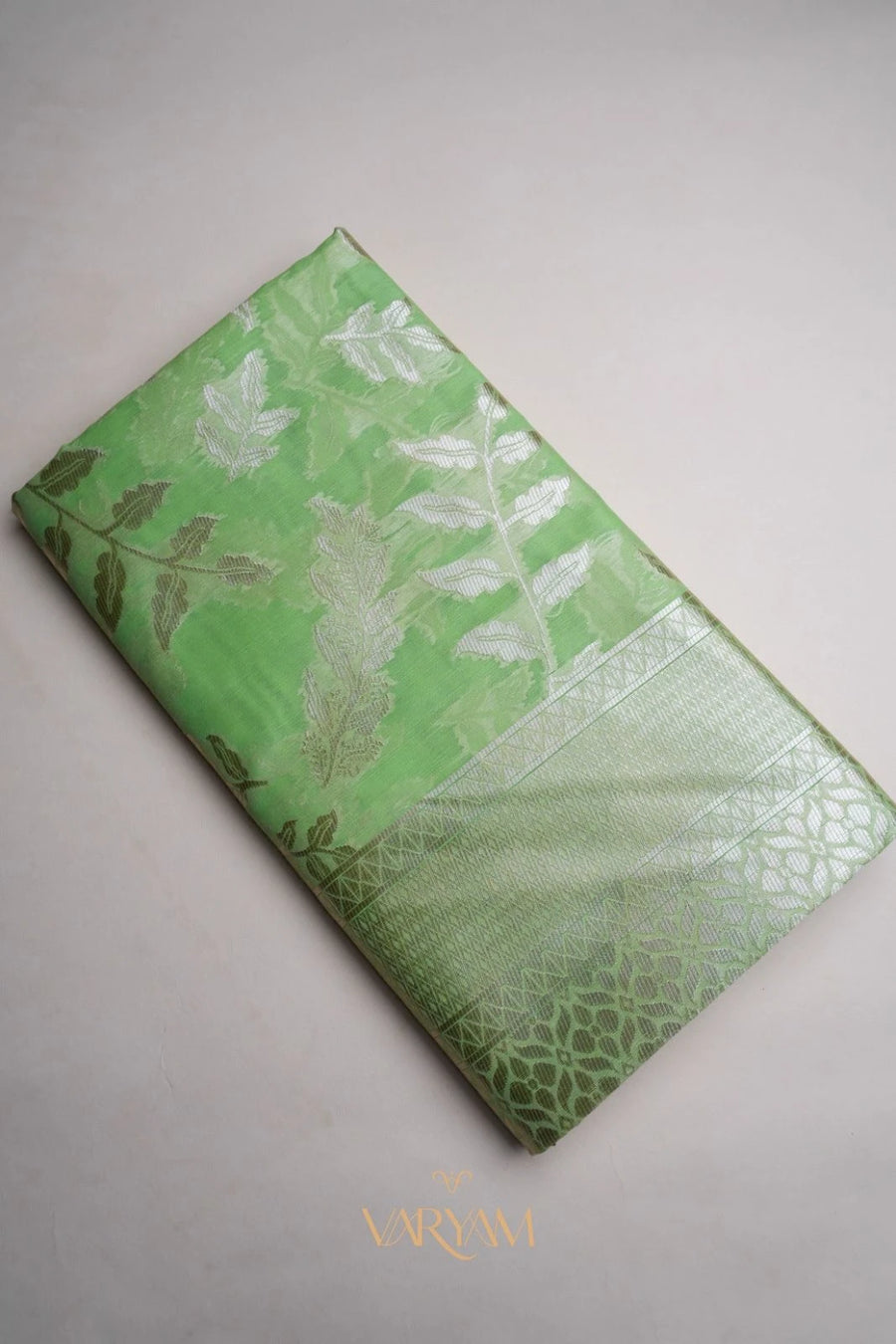 Mango Cotton Green Saree
