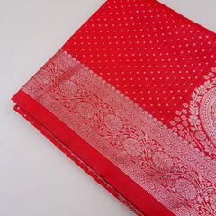 Zari Banarsi Silk Red Saree