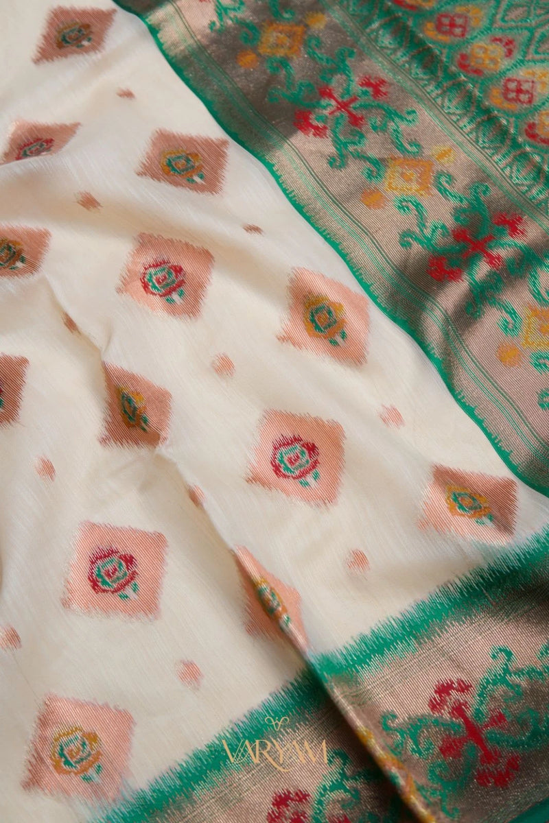 Kalista Linen Ice Green Saree